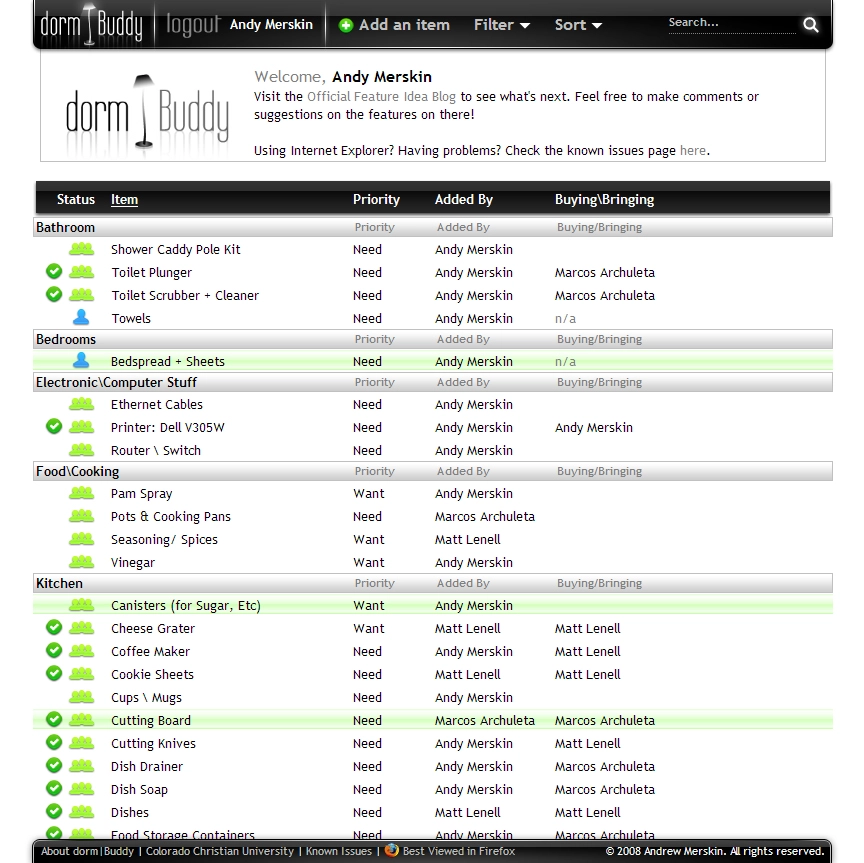 dormBuddy screenshot