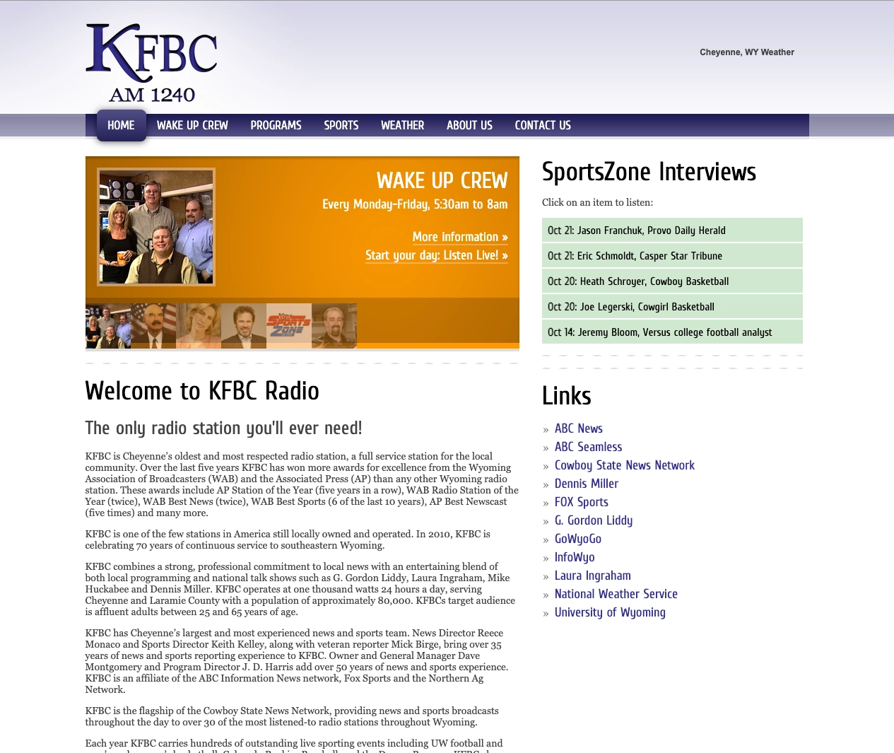 KFBC Radio website screenshot